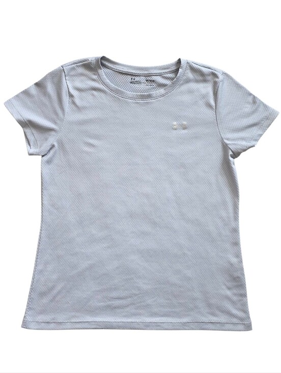 Under Armour Tops - Under Armour Medium Gray Silver Heat Gear Honeycomb Knit Athletic Shirt
